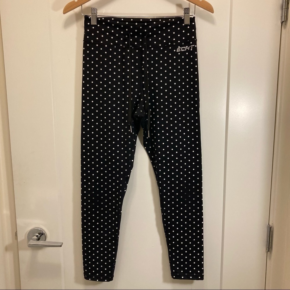 ECHT Sz L Polka Dots Activewear Leggings